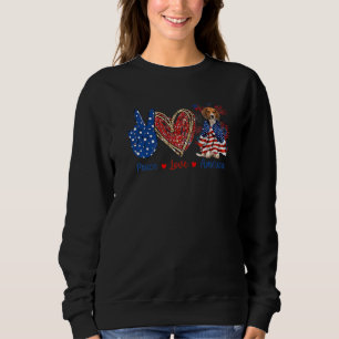 Peace Liebe Beagle Dog Patriotic America Flag 4. J Sweatshirt