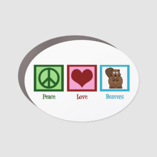 Peace Liebe Beavers Auto Magnet