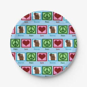 Peace Liebe Beavers Pappteller