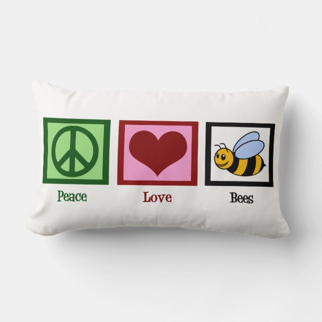 Peace Liebe Bees Lendenkissen (Vorderseite)
