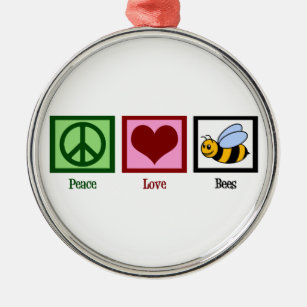 Peace Liebe Bees Ornament Aus Metall