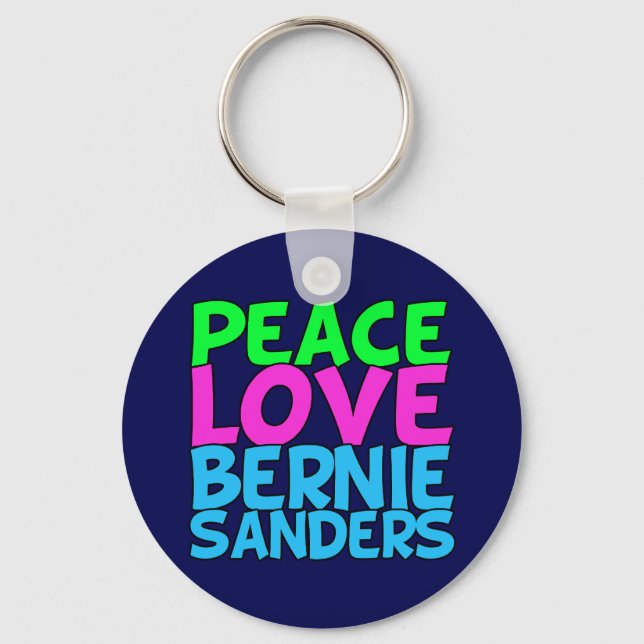 Peace Liebe Bernie Sanders Schlüsselanhänger (Vorderseite)
