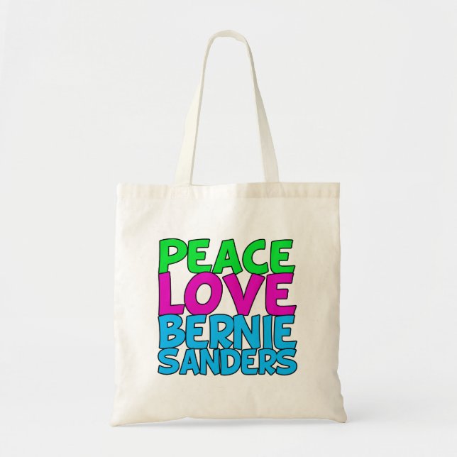 Peace Liebe Bernie Sanders Tragetasche (Vorne)