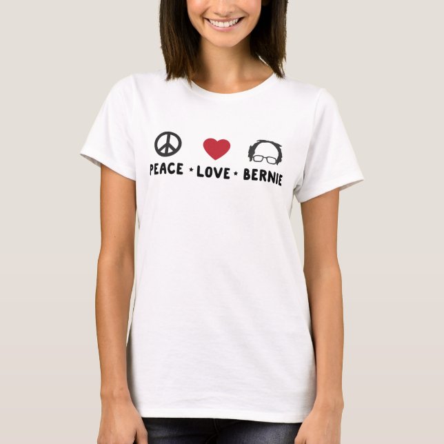 Peace Liebe Bernie T-Shirt (Vorderseite)