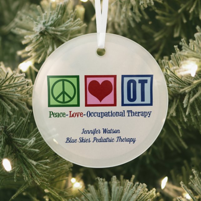 Peace Liebe Berufliche Therapie Weihnachten Ornament Aus Glas (InSitu)