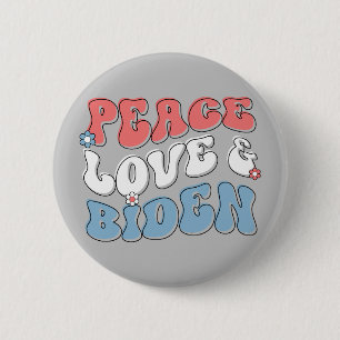 Peace Liebe Biden 2024 Vintag Retro Button