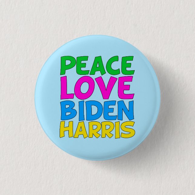 Peace Liebe Biden Harris Button (Vorderseite)