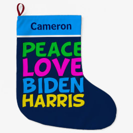 Peace Liebe Biden Harris Großer Weihnachtsstrumpf
