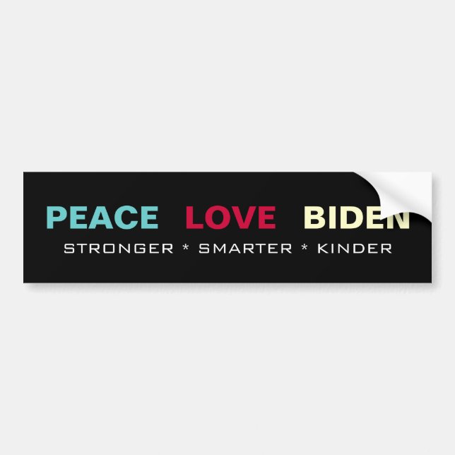 PEACE LIEBE BIDEN Kampagnen Autoaufkleber (Vorne)