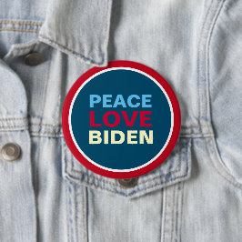 Peace Liebe BIDEN Red White Blue Riese Button