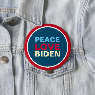 Peace Liebe BIDEN Red White Blue Riese Button
