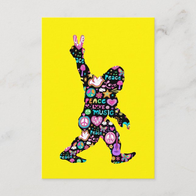Peace Liebe Bigfoot Hippie Funny Bigfoot Lover Begleitkarte (Vorderseite)