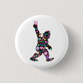 Peace Liebe Bigfoot Hippie Funny Bigfoot Lover    Button