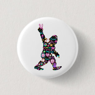 Peace Liebe Bigfoot Hippie Funny Bigfoot Lover    Button
