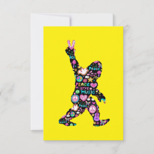 Peace Liebe Bigfoot Hippie Funny Bigfoot Lover Einladung