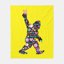 Peace Liebe Bigfoot Hippie Funny Bigfoot Lover Fleecedecke