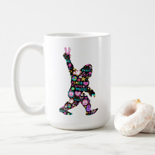 Peace Liebe Bigfoot Hippie Funny Bigfoot Lover Kaffeetasse