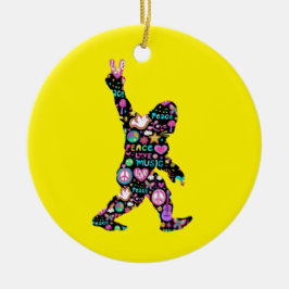 Peace Liebe Bigfoot Hippie Funny Bigfoot Lover Keramik Ornament