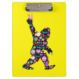 Peace Liebe Bigfoot Hippie Funny Bigfoot Lover Klemmbrett