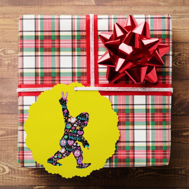 Peace Liebe Bigfoot Hippie Funny Bigfoot Lover Ornament Karte (Insitu (Geschenk))