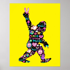 Peace Liebe Bigfoot Hippie Funny Bigfoot Lover Poster