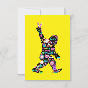 Peace Liebe Bigfoot Hippie Funny Bigfoot Lover RSVP Karte