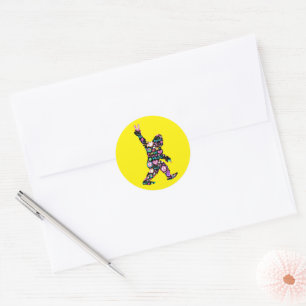 Peace Liebe Bigfoot Hippie Funny Bigfoot Lover Runder Aufkleber