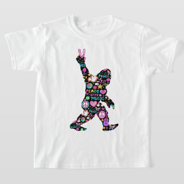 Peace Liebe Bigfoot Hippie Funny Bigfoot Lover T-Shirt (Ablage )