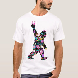Peace Liebe Bigfoot Hippie Funny Bigfoot Lover T-Shirt