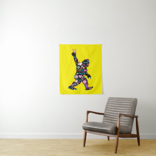 Peace Liebe Bigfoot Hippie Funny Bigfoot Lover Wandteppich