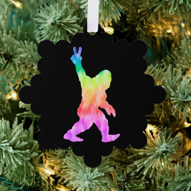 Peace Liebe Bigfoot Ornament Karte (Insitu (Baum))