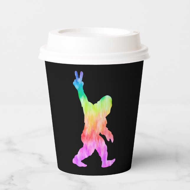Peace Liebe Bigfoot Pappbecher (Vorderseite)