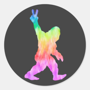 Peace Liebe Bigfoot   Runder Aufkleber