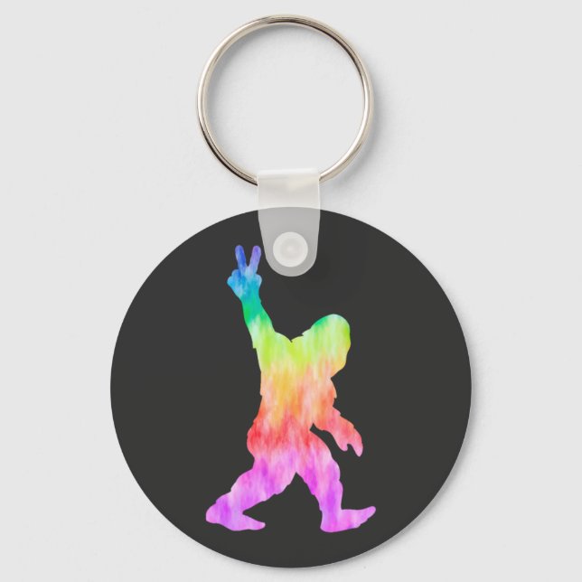 Peace Liebe Bigfoot Schlüsselanhänger (Vorderseite)