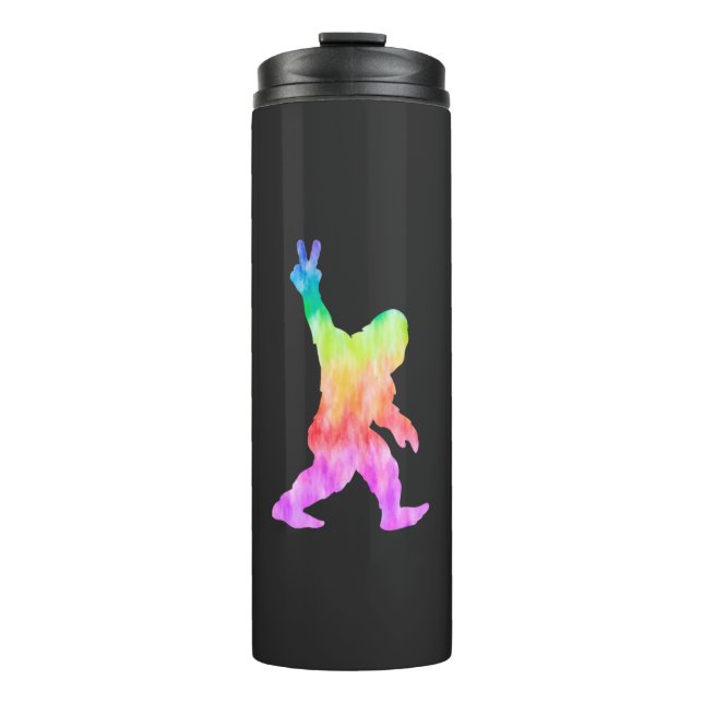 Peace Liebe Bigfoot Thermosbecher (Vorderseite)