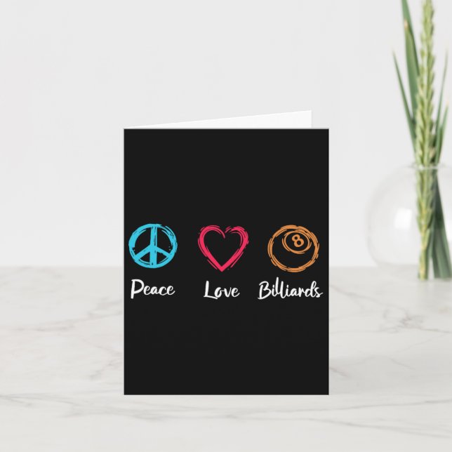 Peace Liebe Billiards Karte (Vorderseite)