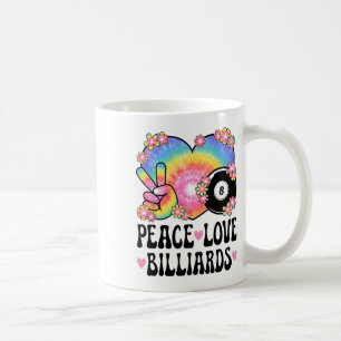 Peace Liebe Billiards Lover 60er 70er Hippie Outfi Kaffeetasse
