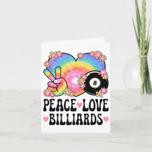 Peace Liebe Billiards Lover 60er 70er Hippie Outfi Karte