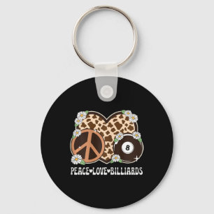 Peace Liebe Billiards Lover Cow Print Girls Niedli Schlüsselanhänger