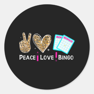 Peace Liebe Bingo Funny Bingo Lover Runder Aufkleber