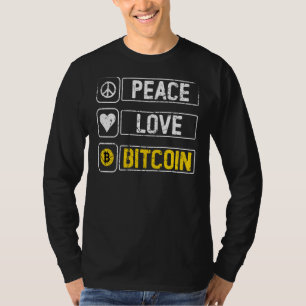Peace Liebe Bitcoin Btc Kryptowährung Vintag T-Shirt