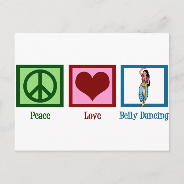 Peace Liebe Bly Tancing Postkarte (Vorderseite)