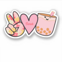 Peace Liebe Boba Bubble Tee Niedlicher Individuell