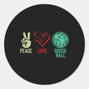 Peace Liebe Bocce Ball Runder Aufkleber