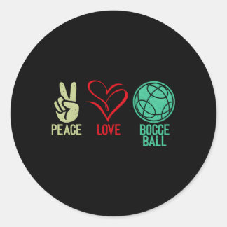 Peace Liebe Bocce Ball Runder Aufkleber