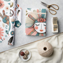 Peace & Liebe Boho Floral Wrapping Paper Geschenkpapier