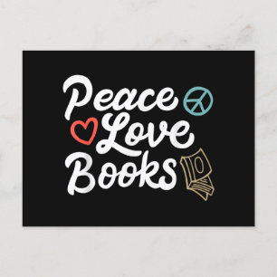 Peace Liebe Books Geeky & Niedlich Reading Feiertagspostkarte