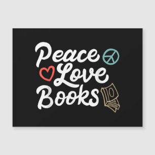 Peace Liebe Books Geeky & Niedlich Reading Magnetkarte