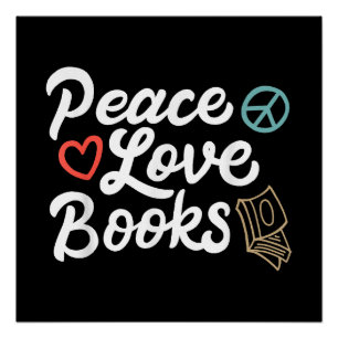 Peace Liebe Books Geeky & Niedlich Reading Poster