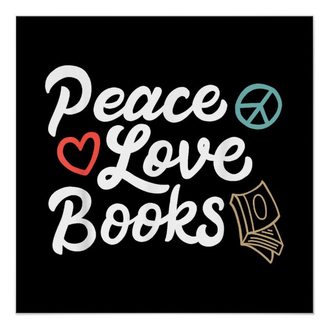 Peace Liebe Books Geeky & Niedlich Reading Poster (Vorderseite)